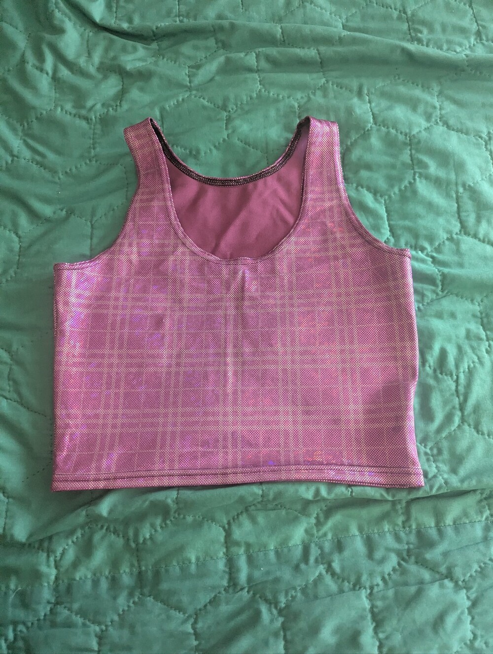 BlackMilk Disco Doll Tartan Reversible Crop Sample
